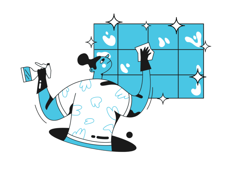 Maid Cleaning Service cleaning a window