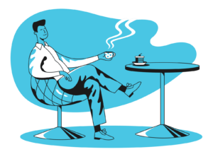 relaxing for a cleaning service
